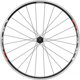 Колесо переднее SHIMANO R501, 28", клинчер, плоские спицы, с ободной лентой, черный