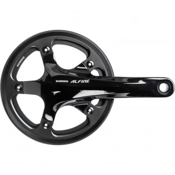 Система SHIMANO ALFINE, S501, 170 мм, интегрированный вал, 39T с кареткой, защита двойная, черный